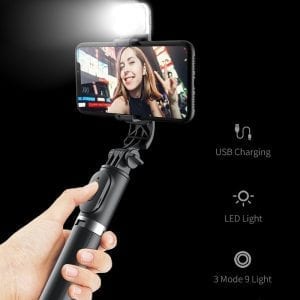 Bluetooth selfie stick with remote