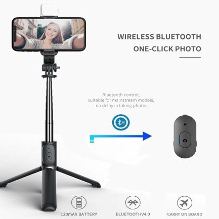 Bluetooth selfie stick with remote