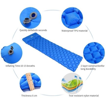 An inflatable sleeping mattress that is easy to carry and operate when needed