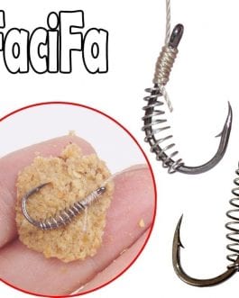 10 or 20 Package of special fishing hooks with a spring for dressing soft organic bait