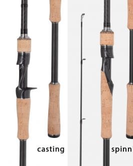 Fishing rod in various sizes with Fuji rings for shot weights from 5 grams to 120 grams