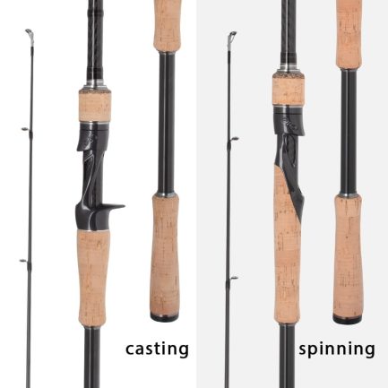 Fishing rod in various sizes with fuji rings for shot weights from 5 grams to 120 grams