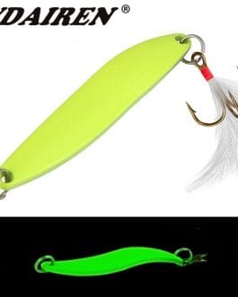1pcs metal lure spoon glow spinner 5g 7g 10g 13g back feather