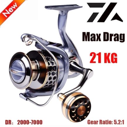 Spinning reel max drag 21kg spool, gear 5.2:1 ratio, high speed ​saltwater
