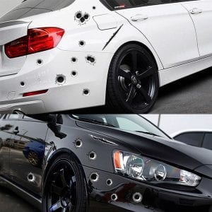 1Pcs Funny Car Stickers 3D Realistic Bullet Hole Car and Motorcycle