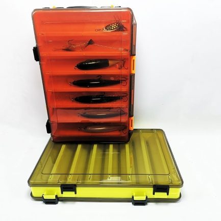 Large-capacity fishing tackle box, double-decker, box portable
