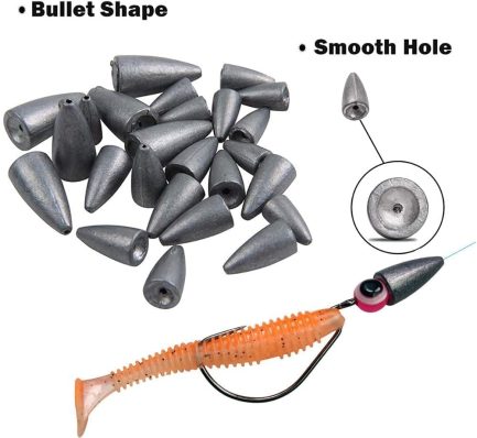 10pcs fishing weight sinkers, 3.5g 5g 7g 10g 14g, bullet lead weight sinkers.