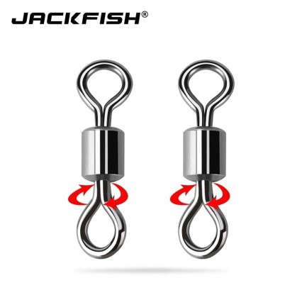 Jackfish stainless steel fishing connector, 8-word ring connector, rolling swivel, 50pcs/lot fishing
