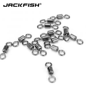 JACKFISH Stainless Steel Fishing Connector, 8-word ring connector, Rolling Swivel, 50Pcs/lot Fishing