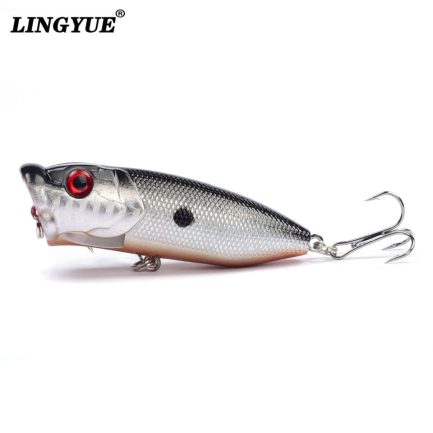 Fishing lure 6.5cm/12g topwater popper bait, 5 color with 6# hooks