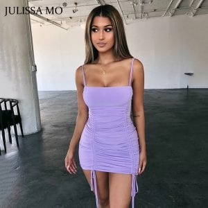 Purple Sexy Summer Dress, Backless Club Dres