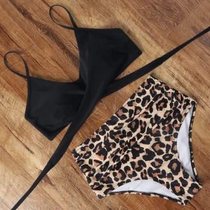 Swimwear women high waisted, push up bikini, sexy leopard women bathing set