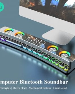 3600mAh Bluetooth Wireless, Game Speaker soundbar USB, 3D Stereo Subwoofer Includ FM, Clock