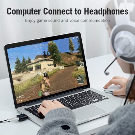 Vention usb sound card, audio interface headphone adapter
