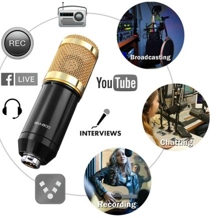 Bm800 pro microphone mixer audio, dj mic stand, usb wireless karaoke ktv professional recording live