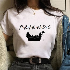 Friends Tv Show Tshirt, Women T-shirts Top, Summer 90s Tshirt Streetwear T-shirts