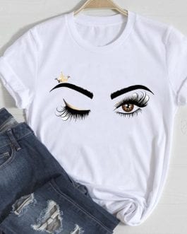 T-shirts Women Make Up Crown, Fashion 90s Trend  Spring Summer Clothes Graphic Tshirt Top Lady
