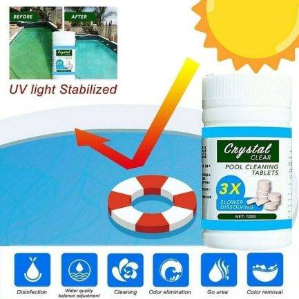 100pcs swimming pool cleaning tablets, disinfection pills chlorine