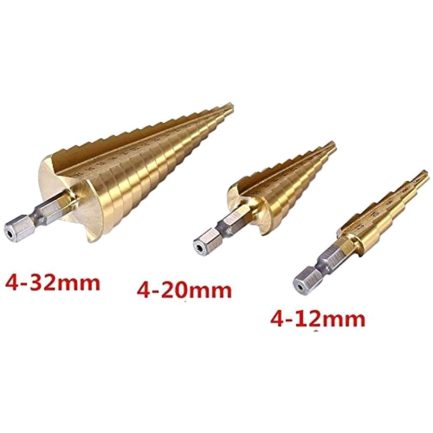 Steel titanium step drill bit hand tool sets 3-12 4-12 4-20 4-32mm step cone cutt woodworking
