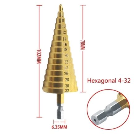 Steel titanium step drill bit hand tool sets 3-12 4-12 4-20 4-32mm step cone cutt woodworking