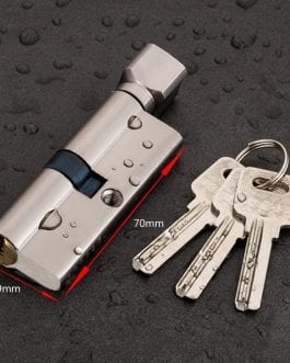 Door Cylinder Lock Biased 70mm 3 Keys Anti-Theft Entrance Brass AB Door Lock