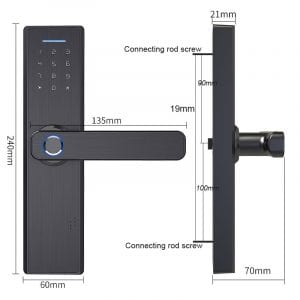 RAYKUBE Wifi Electronic Door Lock With Tuya APP Remotely / Biometric Fingerprint / Smart Card / Password / Key