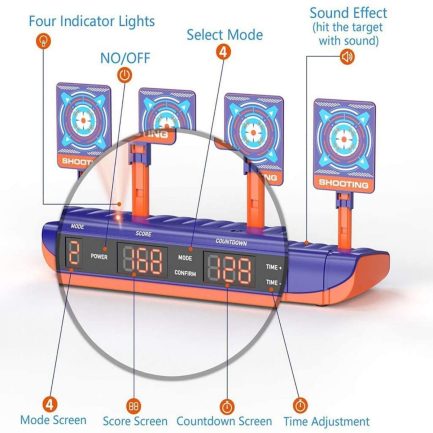 For nerf guns bullets, auto reset electric shooting target, sound light