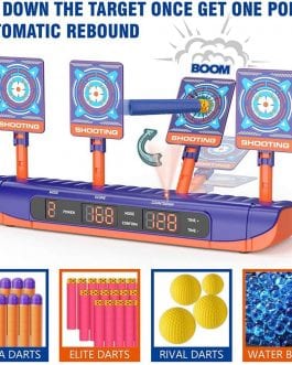 For Nerf Guns Bullets, Auto Reset Electric Shooting Target, Sound Light