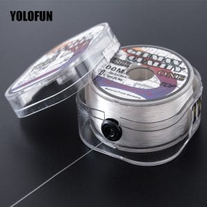 200m fluorocarbon coating fishing line, white brown sinking, high Abrasion Resistance, stretchable