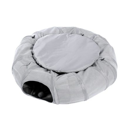 Gray cat toy foldable crossing tunnel, long nest cat, bed environment