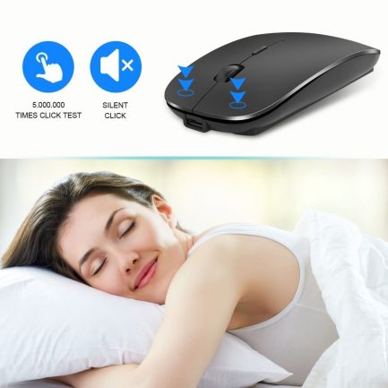 Wireless mouse, bluetooth, rechargeable, ergonomic, usb optical for laptop and pc