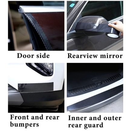 10/7/5/3cm 3d carbon fiber vinyl car sticker, protector strip car wrap sheet