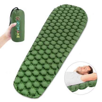 Zomake 0.5kg portable ultralight sleeping pad, ultralight camping inflating air mattress
