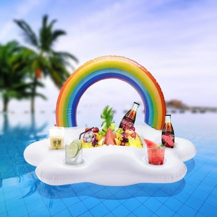 Rainbow cloud inflatable float for drink and ice