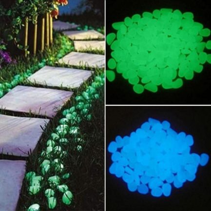 25/50pcs glow in the dark, garden pebbles, glow stones rocks for walkways garden path and more