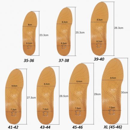Leather orthotic insole for flat feet, arch support, sole insoles for feet