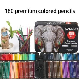 Colored Pencils with Metal Box, 180 Unique Coloured Pencils