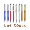 Lot 50pcs color crystal stylus ball pen, touch screen ballpoint pen, custom logo promotional gift