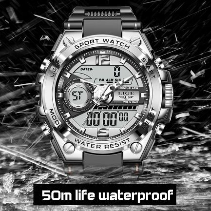 Relogio masculino lige sport men, quartz digital watch creative, diving watches, waterproof