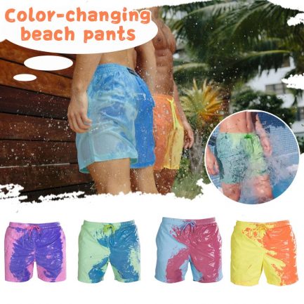 Beach shorts men, magical color change, quick dry