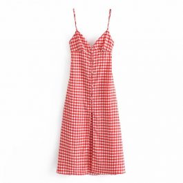 ZA 2021, Strappy Gingham Summer, Sexy Sleeveless Backless