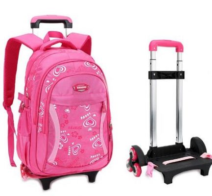 Kid’s rolling  bag school, trolley backpack, girls backpack on wheels, girl’s trolley school