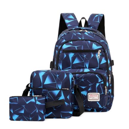 3pcs/set male backpacks high school bags for women, boys one shoulder, big student travel bag, men school backpack