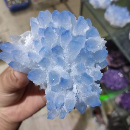 300-700g, rare beautiful, blue ghost phantom quartz, crystal cluster specimen