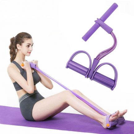 4 tubes resistance bands, elastic pull ropes, exerciser rower belly, home gym sport training