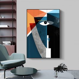 Modern Nordic Abstract, Geometric Figure Face