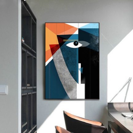Modern nordic abstract, geometric figure face