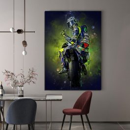 Valentino Rossies Poster, Motorcycle Canvas Painting