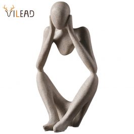 VILEAD Nordic Abstract Thinker Statue, Handmade Modern Art