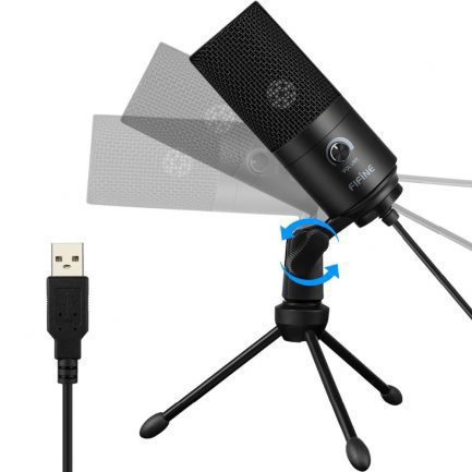 Fifine metal usb condenser, recording microphone for laptop, studio recording vocals voice